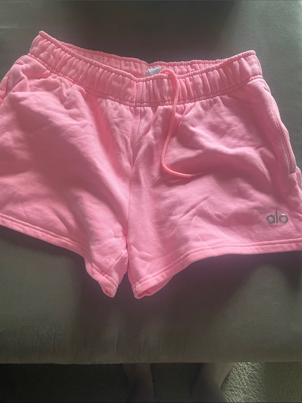 ALO Yoga Pink Cozy Drawstring Athletic Shorts